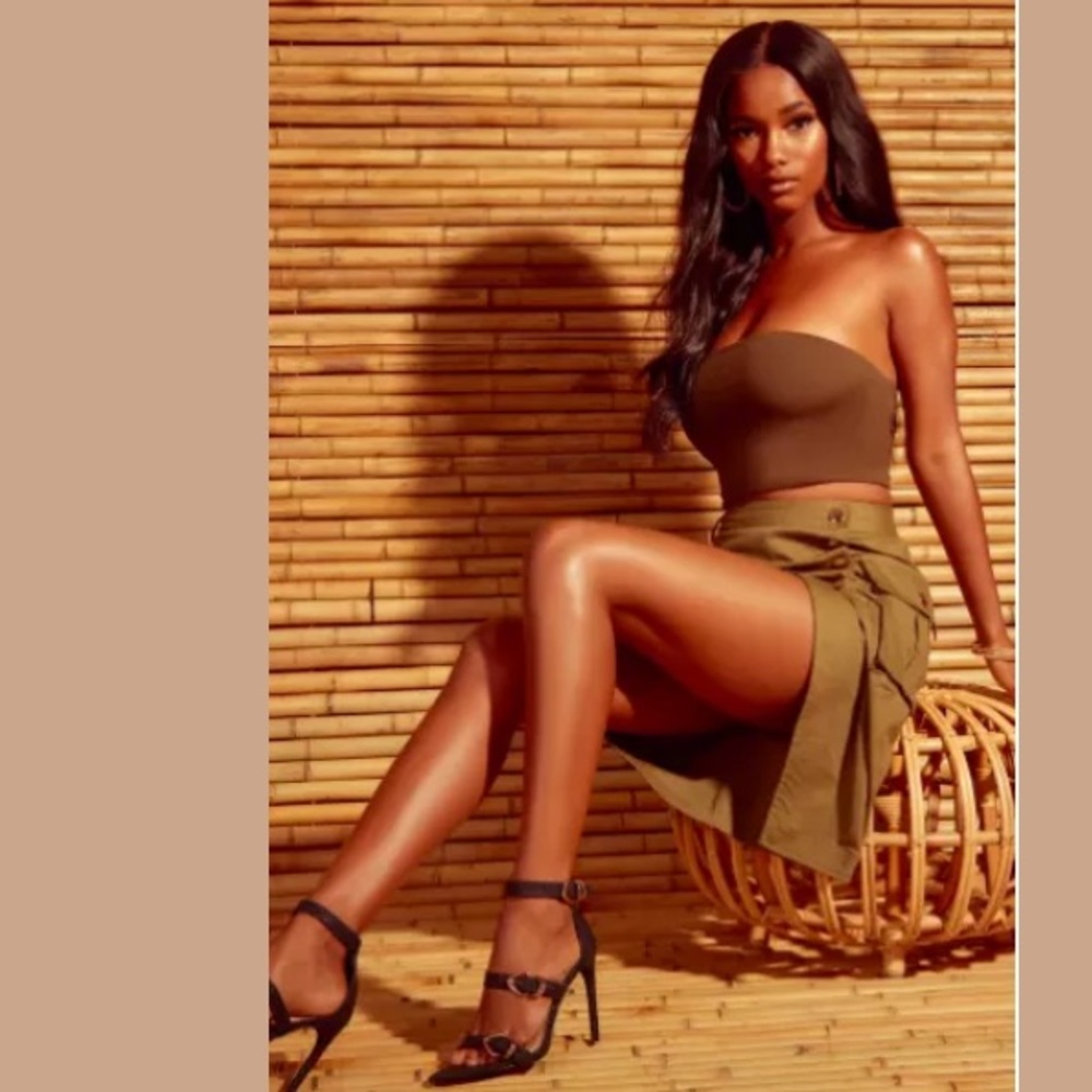 FASHION NOVA Charlize Cargo Skirt - Olive NEW XS